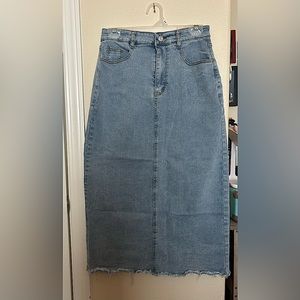 Blue Long Jean Skirt